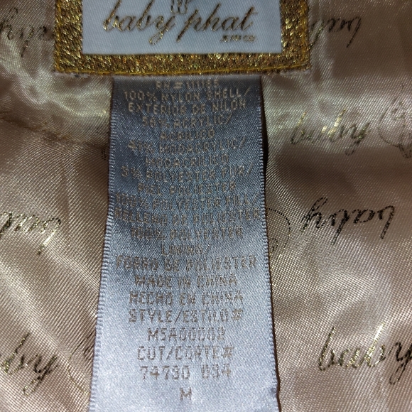 BABY PHAT GOLD PUFFER BOMBER SIZE JACKET Y2K - Picture 9 of 16